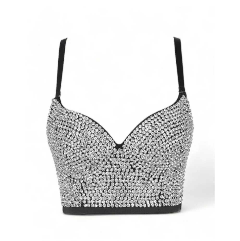 Rhinestone Bralette Crop Top